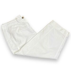 Appleseeds White Cropped Trouser Pants Women’s Size 16 All Cotton